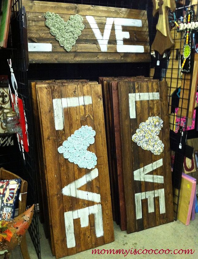 inspiration amp embarrassing moments amp the canton flea market, electrical, Pallet Art Work w Fabric Rosette s