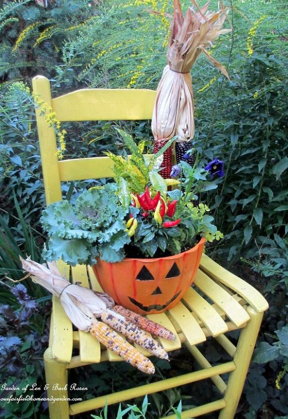 great garden chair planter ideas, gardening, outdoor furniture, outdoor living, painted furniture, repurposing upcycling, rustic furniture, seasonal holiday decor, More great ideas from Barb Rosen are here
