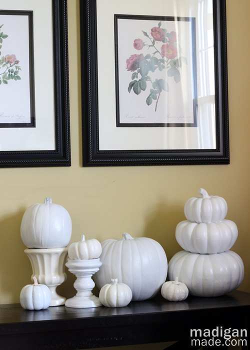 simple handmade fall decor ideas, crafts, halloween decorations, seasonal holiday decor, Simple painted white pumpkins look striking in a group