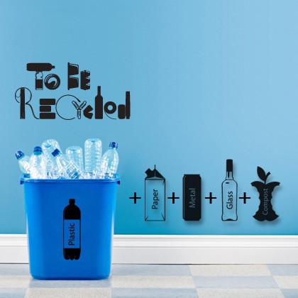 wall stickers to liven up light switches, home decor, wall decor, Labels to help segregate recycling and trash