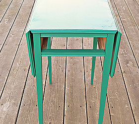 diy thursday antiqued emerald side table, painted furniture, During First coat of Valspar s Green Suede