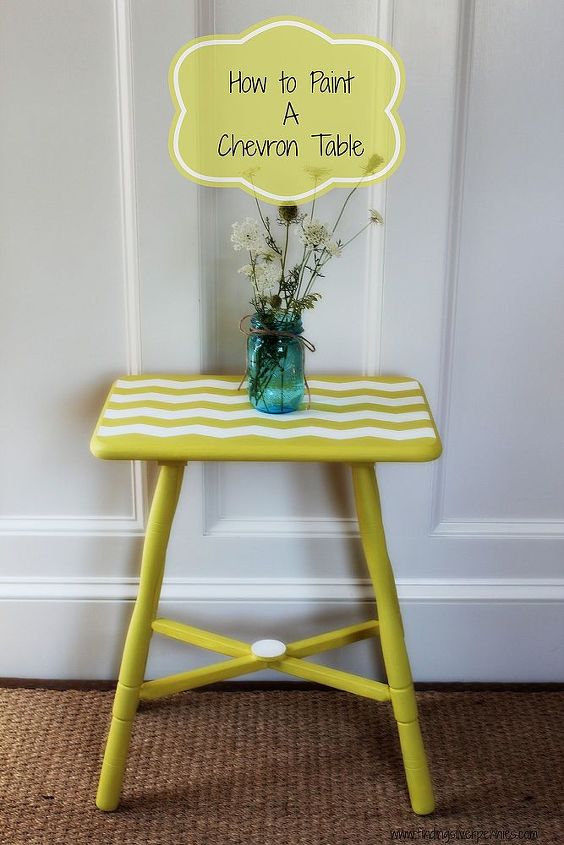 how to paint a chevron table, chalk paint, painted furniture, How to paint a chevron table