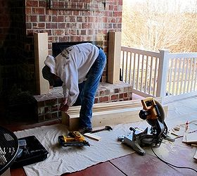 a mantel for the back porch fireplace, fireplaces mantels, porches, woodworking projects, Trim Guy