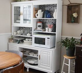 making over an 80 s wall unit into a kitchen hutch, home decor, kitchen design, painted furniture, repurposing upcycling