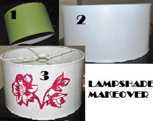 lampshade makeover, crafts, home decor, painting, it was green painted it white and then i painted a floral motive with a permanent marker