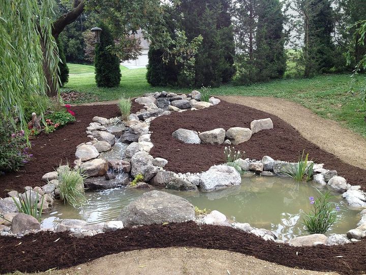 pond build before after, ponds water features