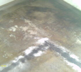 bad stain job, concrete masonry, flooring, painting, Before