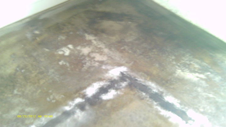 bad stain job, concrete masonry, flooring, painting, Before