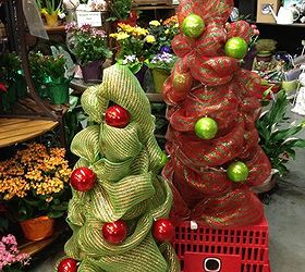 tomato cage christmas trees, christmas decorations, seasonal holiday decor, Add some balls in contrasting colors
