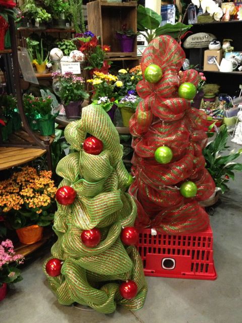 tomato cage christmas trees, christmas decorations, seasonal holiday decor, Add some balls in contrasting colors