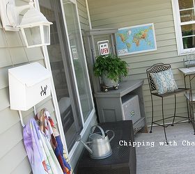 playing with a mailbox for summer storage, cleaning tips, outdoor living, repurposing upcycling, all very handy on our deck