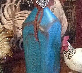 painted bottle, crafts, repurposing upcycling