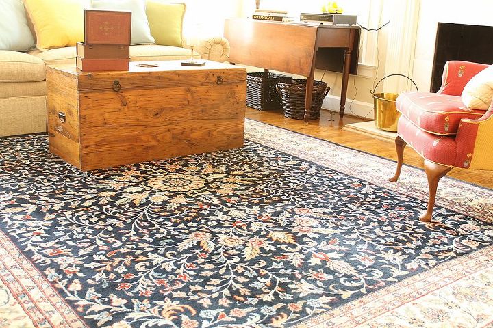 a rug purchase can easily update a room, flooring, home decor, living room ideas, This is the room with our Persian rugs before we made the switch to seagrass