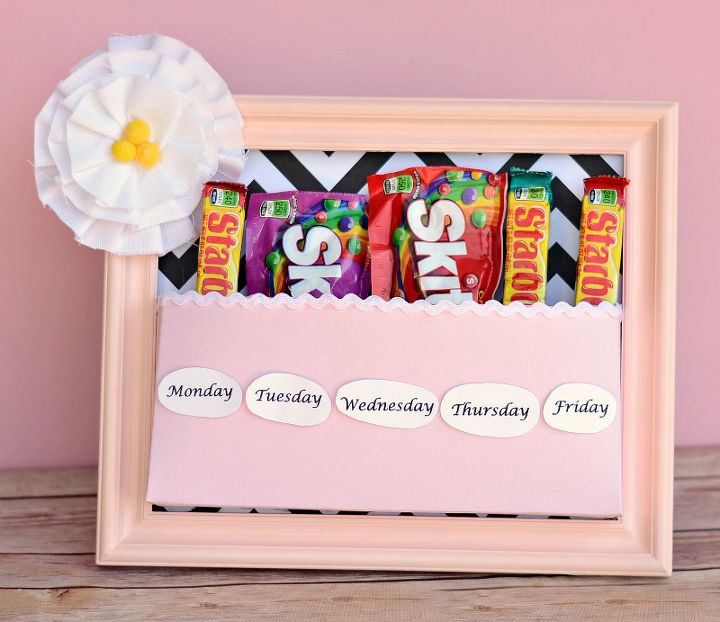 framed candy desktop storage, crafts