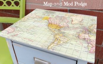 Updating Furniture with a Map and Mod Podge