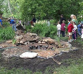pond and waterfall for kids, outdoor living, ponds water features, The pond is now filling