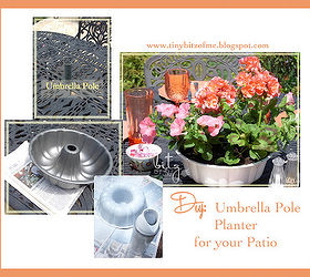 diy umbrella pole planter, crafts, decks, flowers, gardening, outdoor living, patio