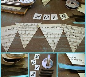 new year s eve banner bunting, crafts, seasonal holiday decor, You could easily adjust the color story to fit your decor by changing out the ribbon color