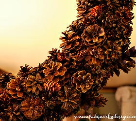 do you know how to make a pine cone wreath, crafts, seasonal holiday decor, Hot glue clusters of the largest small pine cones and then fill in gaps with the smallest of the cones until you have the shape and look you want