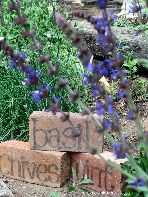 diy brick herb markers, crafts, gardening, Mine have been in the garden a couple of years through blazing sun hail and snow and have faded to this look If you prefer the worn aged style you could lightly go over your printing with a fine grit sandpaper
