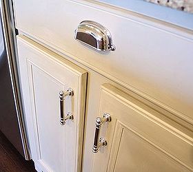 chalk painted kitchen cabinets, chalk paint, doors, home decor, kitchen cabinets, kitchen design, The hardware is Martha Stewart from Home Depot
