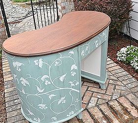 painted mahogany kidney shaped desk, painted furniture