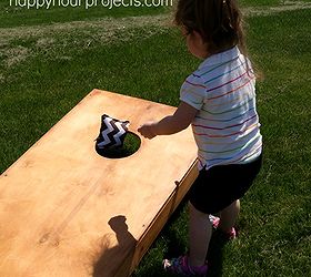 diy bean bag toss game, crafts, woodworking projects