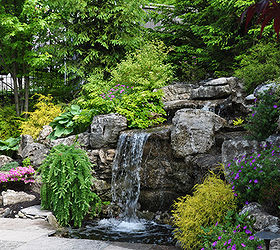 water features big and small to inspire you, gardening, landscape, ponds water features, These homeowner took advantage of their sloped backyard to install a waterfall