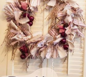diy farmhouse style shaggy rag wreath, christmas decorations, crafts, seasonal holiday decor, I love my farmhouse style shaggy wreath