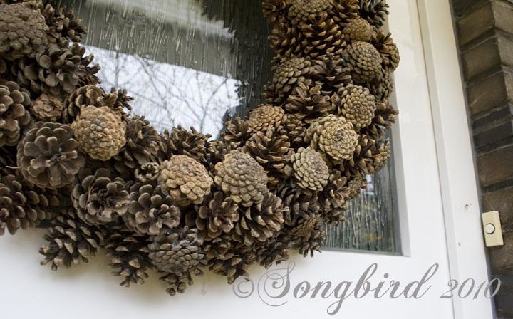 make a pine cone wreath for fall, crafts, wreaths, Go collect pine cones and make this wreath practically for free