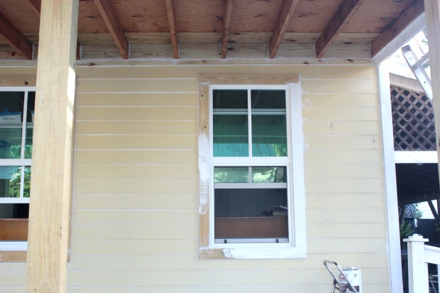 what a difference a good primer makes, curb appeal, diy, home maintenance repairs, painting, the immediate transformation the white primer makes is always such a turning point in any project