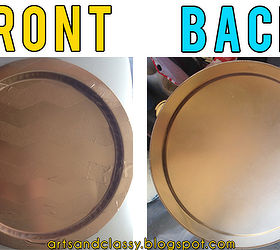 diy easy project white and gold vintage tray makeover, crafts, home decor, repurposing upcycling, Now you will paint your tray with your other color I chose to paint the back of my tray in addition to the front because it had a weird rusted metal thing going on and was a bit of an eye sore Let this sit and completely dry