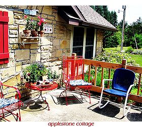 budget patio decorating, outdoor living, patio, repurposing upcycling, seasonal holiday decor, Add a shelf for a cool planter