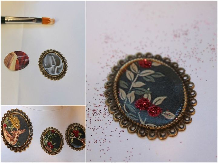 jewelry pendant glitter ornaments, seasonal holiday decor, Cut out your image and glue or Mod Podge to a jewelry pendant