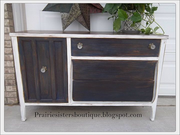 repurposed buffet, painted furniture, After