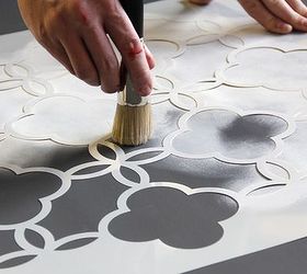 how to rockstar roller blinds using stencils, home decor, painting, window treatments, windows, do you need a stencil brush not really