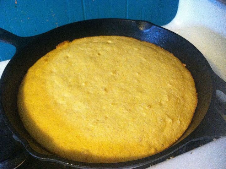 season cast iron with coconut oil, a well seasoned cast iron skillet will be black rather than grey doesn t that skillet corn bread look good the dark color means it s naturally non stick
