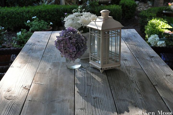 how a pile of old wood became a beautiful rustic table, chalk paint, diy, how to, outdoor furniture, outdoor living, painted furniture, repurposing upcycling, rustic furniture, woodworking projects, a view of the naturally weathered plank table top