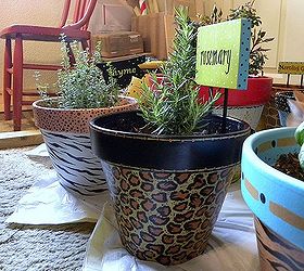 painted clay pots, container gardening, crafts, gardening, painting, Jungle Theme Painted Clay Pots by GranArt
