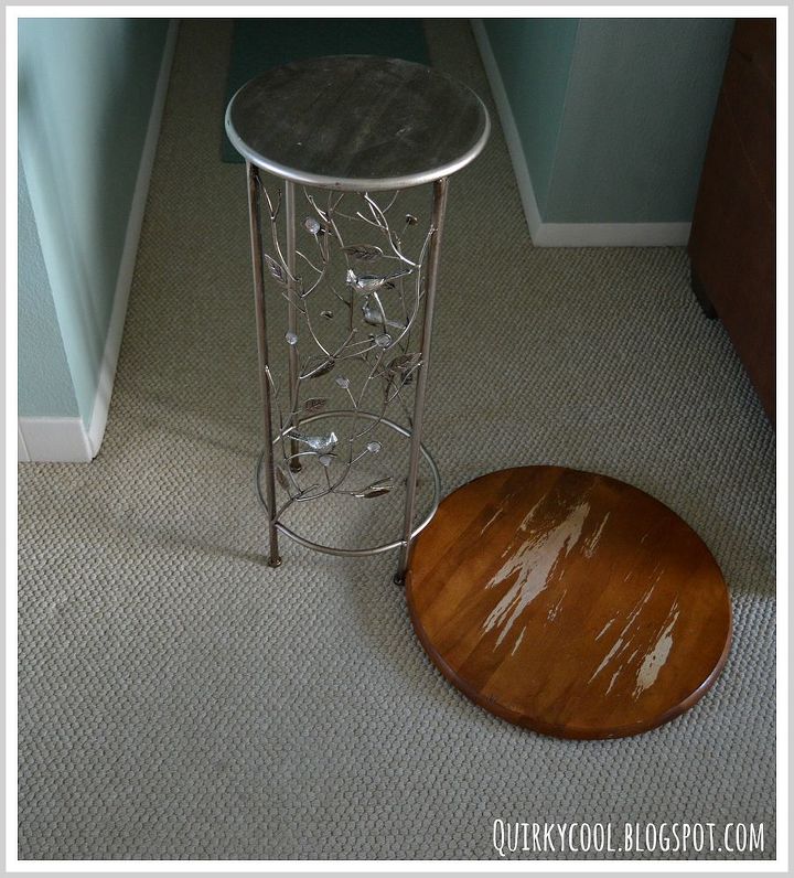 a lazy susan painted and upcycled into a side table, home decor, living room ideas, painted furniture, repurposing upcycling