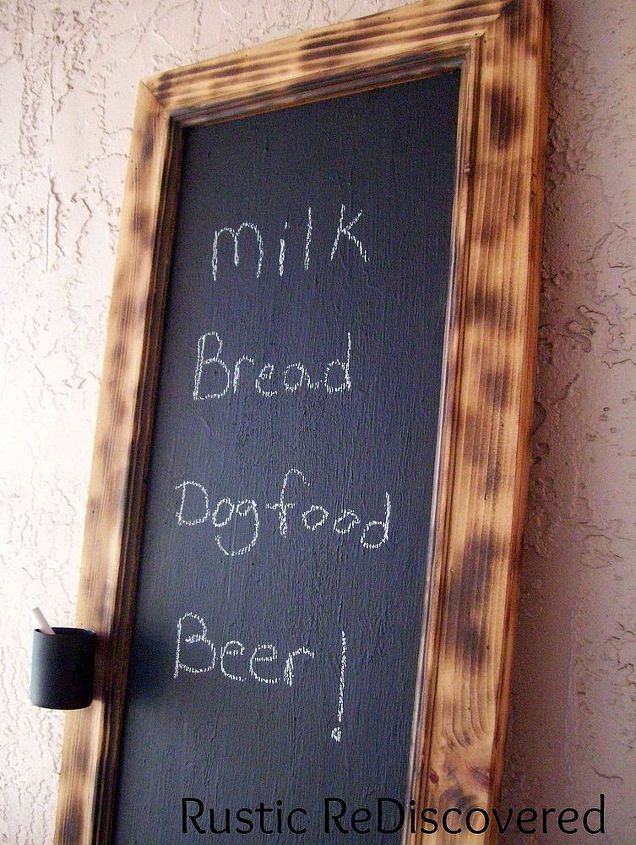 one found cabinet door one great chalkboard, chalkboard paint, crafts, woodworking projects, Grocery List