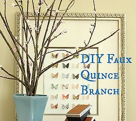 diy faux quince branches, crafts, Using branches from my yard and a faux floral spray I was able to make a more natural looking grouping