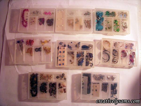 organizing earrings, crafts, organizing, storage ideas, Each box has a locking lid to keep the earrings in place secure