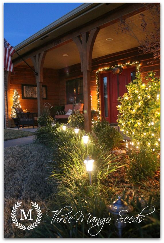 tomato cage christmas trees amp our front porch christmas decorations, curb appeal, porches, seasonal holiday decor