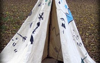 Make An Indian Teepee For Kids Using a Canvas Dropcloth