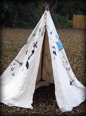 make an indian teepee for kids using a canvas dropcloth, crafts, thanksgiving decorations