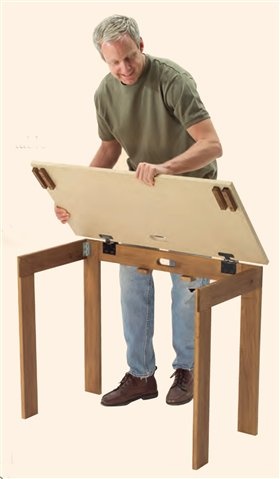 what type of hinges are used on the top of this folding table