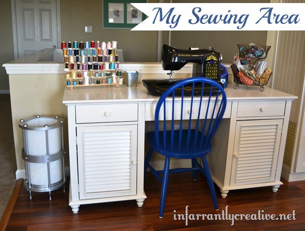 sewing machine table, craft rooms, painted furniture