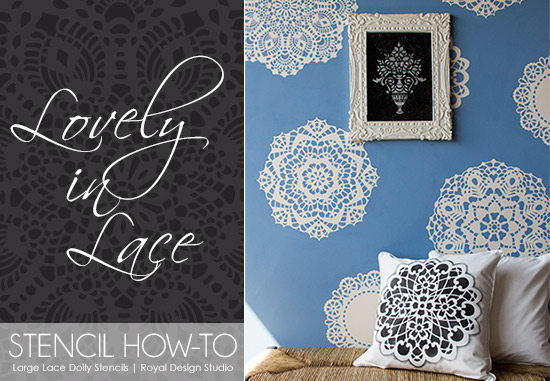how to stencil a lace doily wall, chalk paint, painted furniture, How to Stencil a Lace Doily Wall with our NEW Large Lace Doily Set