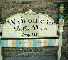 repurposed vintage headboard sign, chalk paint, painted furniture, repurposing upcycling, Vintage headboard makeover by Bella Tucker Decorative Finishes